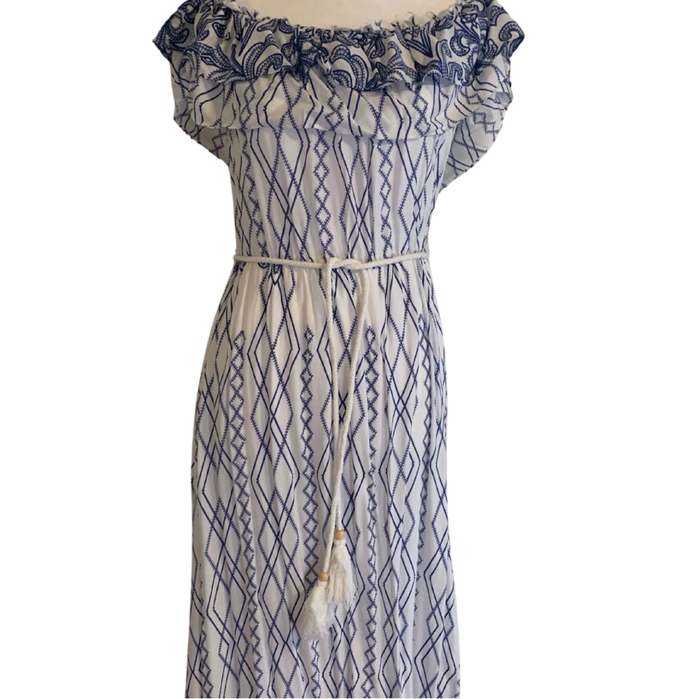 Blue and White Maxi Dress by Dress Day